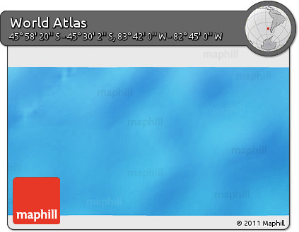 Physical 3D Map of the Area around 45° 44' 11" S, 83° 13' 29" W