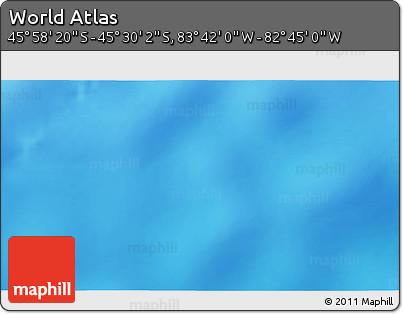 Physical 3D Map of the Area around 45° 44' 11" S, 83° 13' 29" W