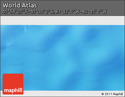 Shaded Relief 3D Map of the Area around 45° 44' 11" S, 83° 13' 29" W