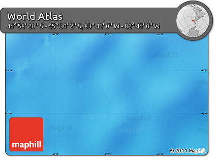 Physical Map of the Area around 45° 44' 11" S, 83° 13' 29" W
