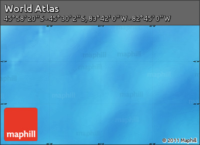 Physical Map of the Area around 45° 44' 11" S, 83° 13' 29" W