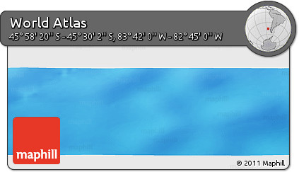 Physical Panoramic Map of the Area around 45° 44' 11" S, 83° 13' 29" W