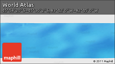 Physical Panoramic Map of the Area around 45° 44' 11" S, 83° 13' 29" W
