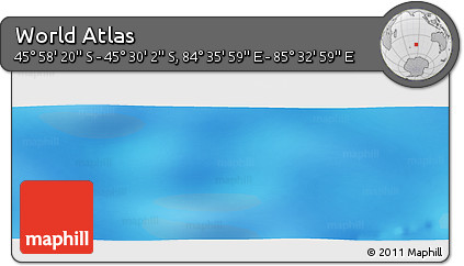 Physical Panoramic Map of the Area around 45° 44' 11" S, 85° 4' 29" E