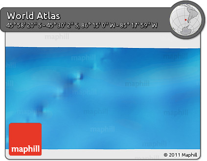 Physical 3D Map of the Area around 45° 44' 11" S, 85° 46' 30" W