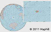 Gray Location Map of the area around 45° 44' 11" S, 89° 19' 29" E, hill shading