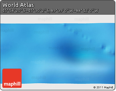 Physical 3D Map of the Area around 45° 44' 11" S, 89° 10' 30" W