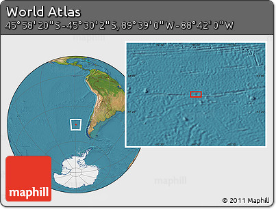 Satellite Location Map of the Area around 45° 44' 11" S, 89° 10' 30" W