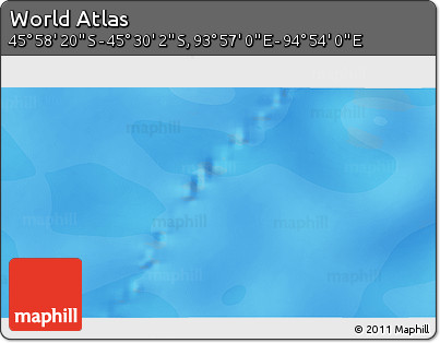 Political 3D Map of the Area around 45° 44' 11" S, 94° 25' 30" E