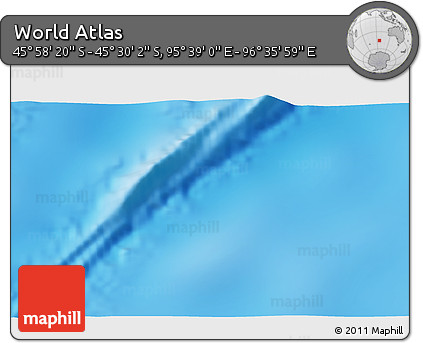 Shaded Relief 3D Map of the Area around 45° 44' 11" S, 96° 7' 30" E
