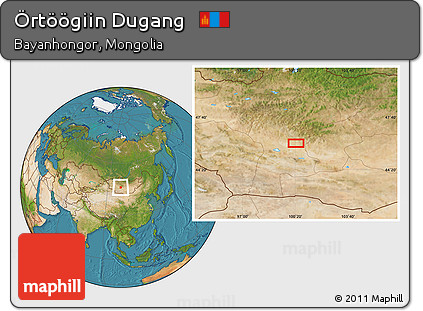 Satellite Location Map of Örtöögiin Dugang