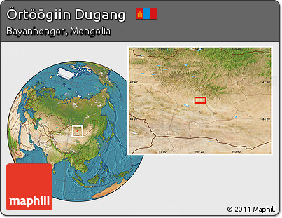 Satellite Location Map of Örtöögiin Dugang