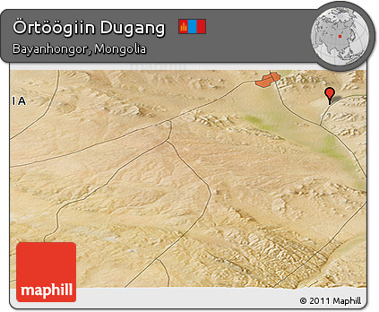 Satellite Panoramic Map of Örtöögiin Dugang