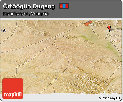 Satellite Panoramic Map of Örtöögiin Dugang
