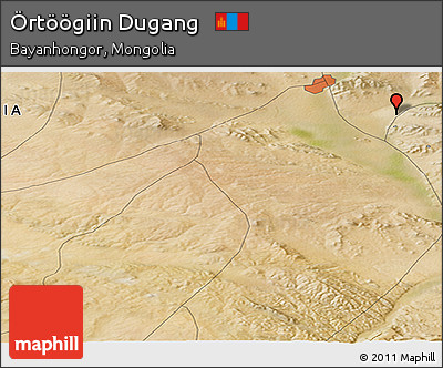 Satellite Panoramic Map of Örtöögiin Dugang