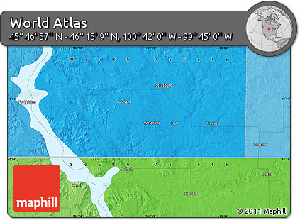 Political Map of the Area around 46° 1' 3" N, 100° 13' 29" W