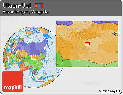 Political Location Map of Ulaan-Uul