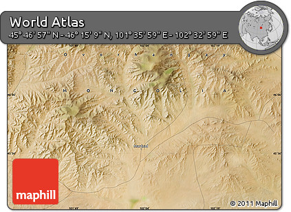 Satellite Map of the Area around 46° 1' 3" N, 102° 4' 29" E