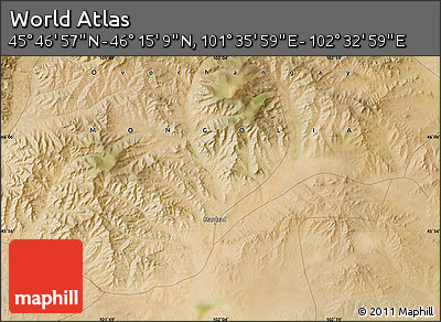 Satellite Map of the Area around 46° 1' 3" N, 102° 4' 29" E