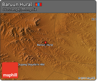 Physical 3D Map of Baruun Hural