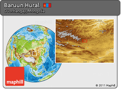 Physical Location Map of Baruun Hural
