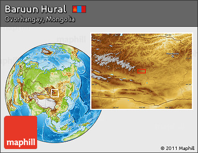 Physical Location Map of Baruun Hural
