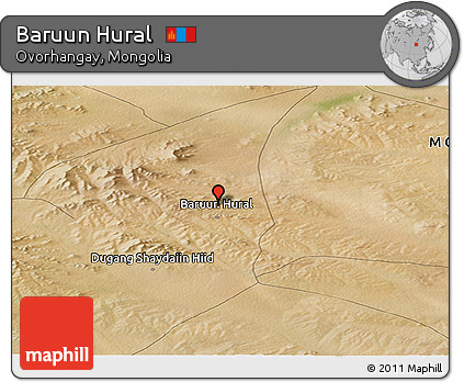 Satellite Panoramic Map of Baruun Hural