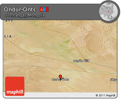 Satellite Panoramic Map of Öndör-Önts