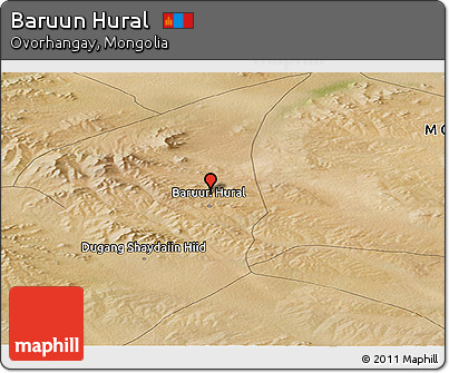 Satellite Panoramic Map of Baruun Hural