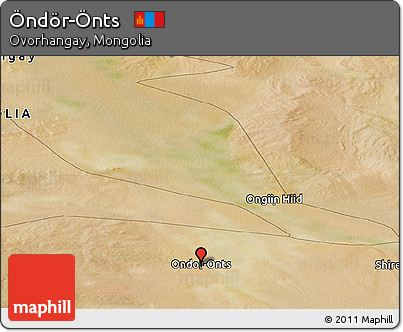 Satellite Panoramic Map of Öndör-Önts