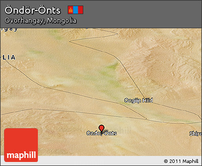 Satellite Panoramic Map of Öndör-Önts