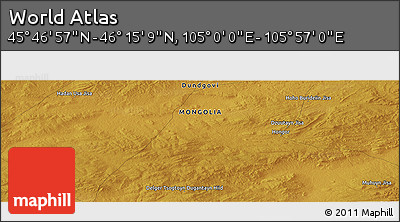 Physical Panoramic Map of the Area around 46° 1' 3" N, 105° 28' 29" E