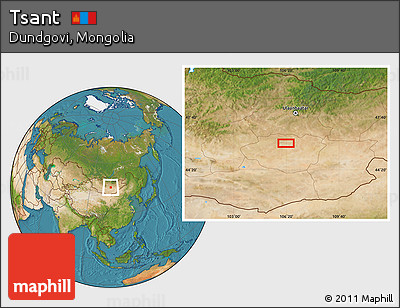 Satellite Location Map of Tsant