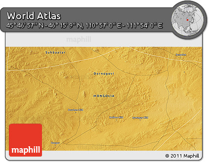 Physical 3D Map of the Area around 46° 1' 3" N, 111° 25' 30" E