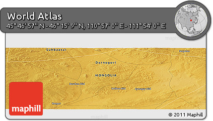 Physical Panoramic Map of the Area around 46° 1' 3" N, 111° 25' 30" E