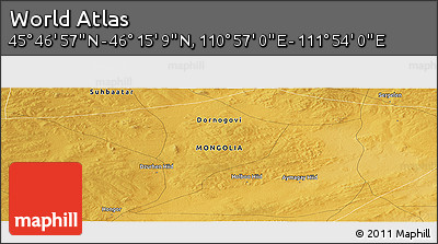 Physical Panoramic Map of the Area around 46° 1' 3" N, 111° 25' 30" E