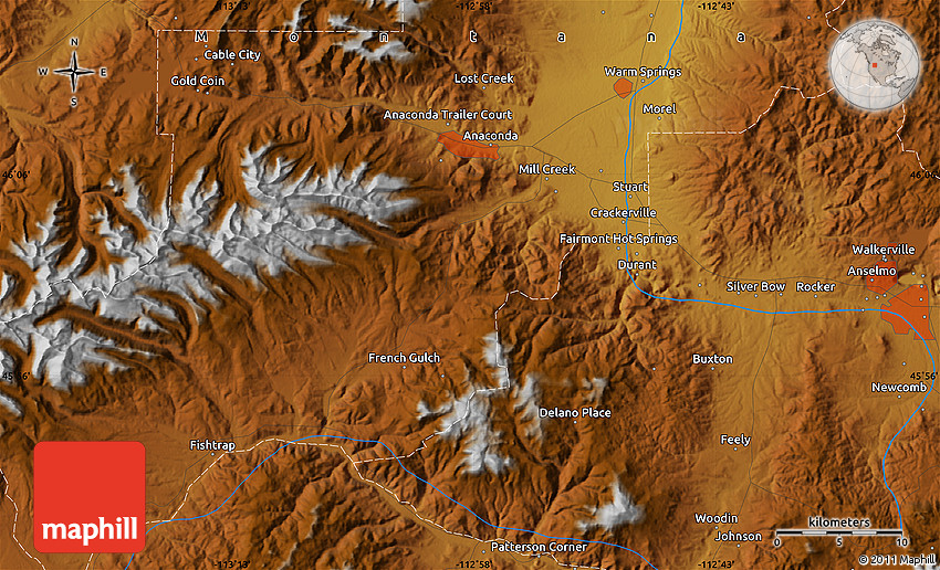 Physical Map of Warm Springs