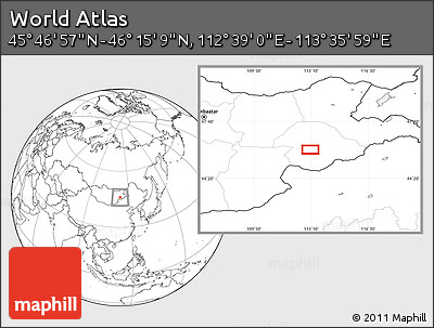 Blank Location Map of the Area around 46° 1' 3" N, 113° 7' 30" E