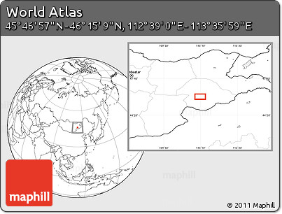 Blank Location Map of the Area around 46° 1' 3" N, 113° 7' 30" E