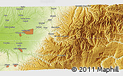 Physical 3D Map of the area around 46° 1' 3" N, 118° 4' 29" W