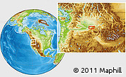 Physical Location Map of the area around 46° 1' 3" N, 118° 4' 29" W