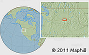 Savanna Style Location Map of the area around 46° 1' 3" N, 118° 4' 29" W, hill shading