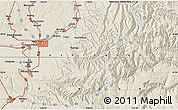 Shaded Relief Map of the area around 46° 1' 3" N, 118° 4' 29" W