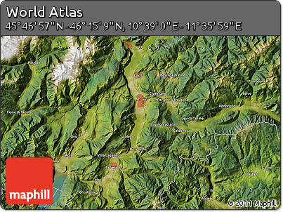 Satellite Map of the Area around 46° 1' 3" N, 11° 7' 30" E