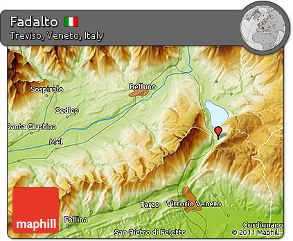 Physical 3D Map of Fadalto