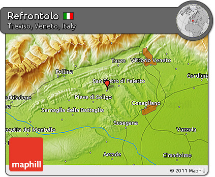 Physical 3D Map of Refrontolo