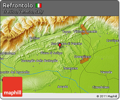 Physical 3D Map of Refrontolo