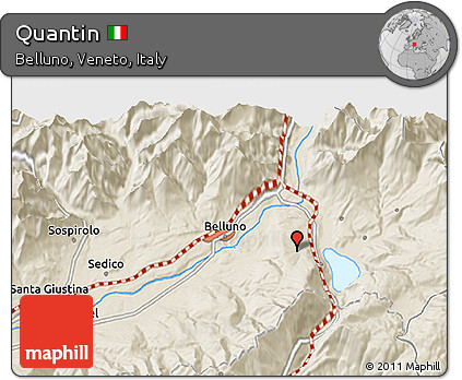 Shaded Relief 3D Map of Quantin