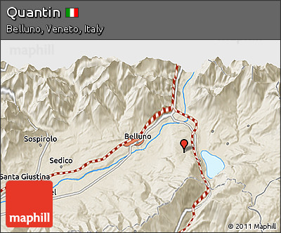 Shaded Relief 3D Map of Quantin