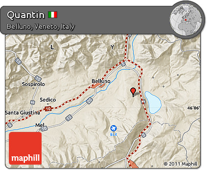 Shaded Relief Map of Quantin